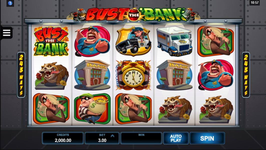 bust the bank slot review microgaming