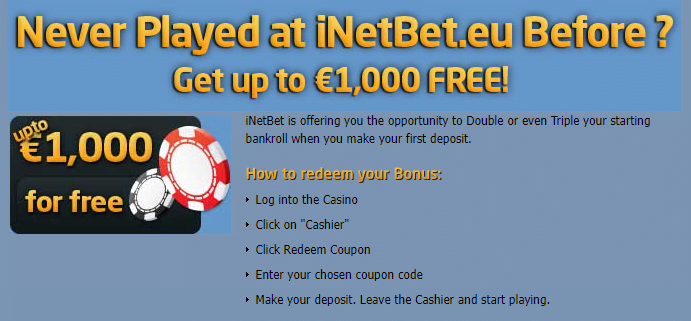 iNetBet No Deposit Bonus Code