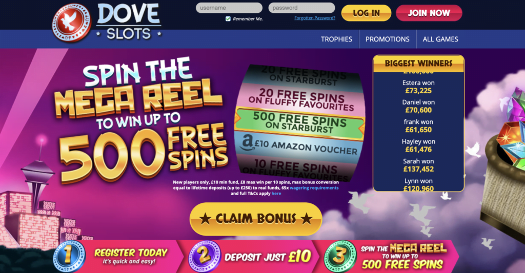 Dove Slots Bonus Code