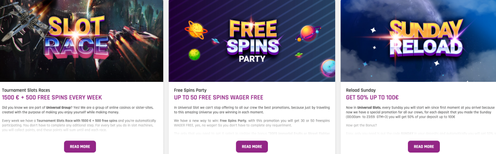 Universal Slots Bonus