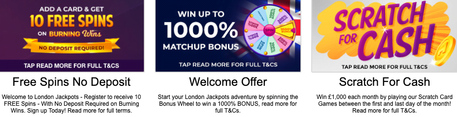 London Jackpots Casino Bonus